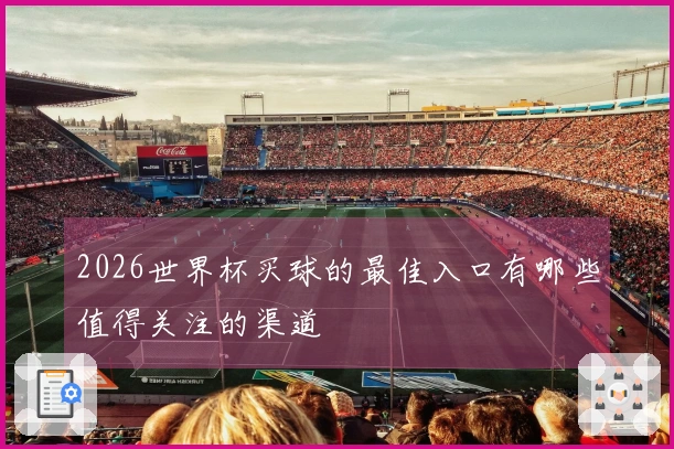 2026世界杯买球的最佳入口有哪些值得关注的渠道